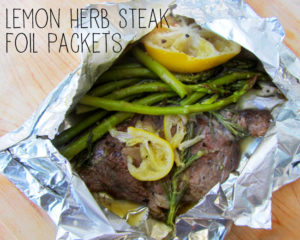 lemon herb steak foil packs