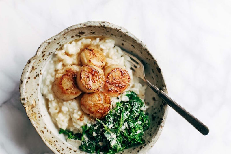 Brown Butter Scallops With Parmesan Risotto | Seafood Recipes