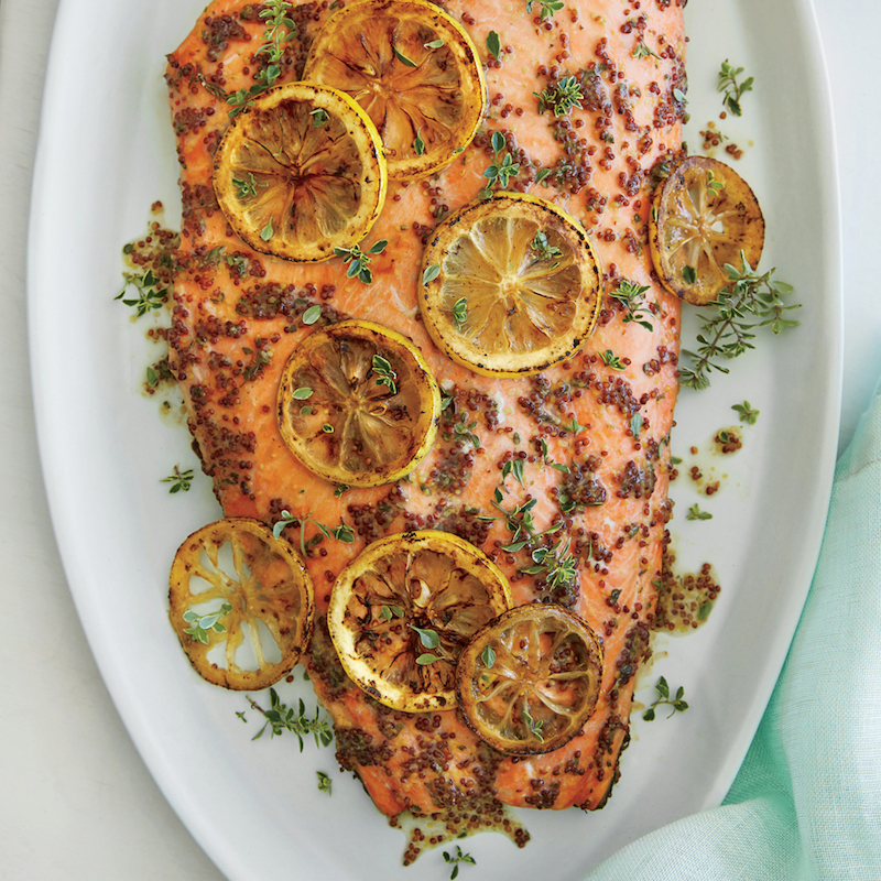 Roasted Salmon With Honey-Mustard and Thyme | Seafood Recipes